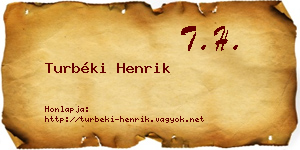 Turbéki Henrik névjegykártya